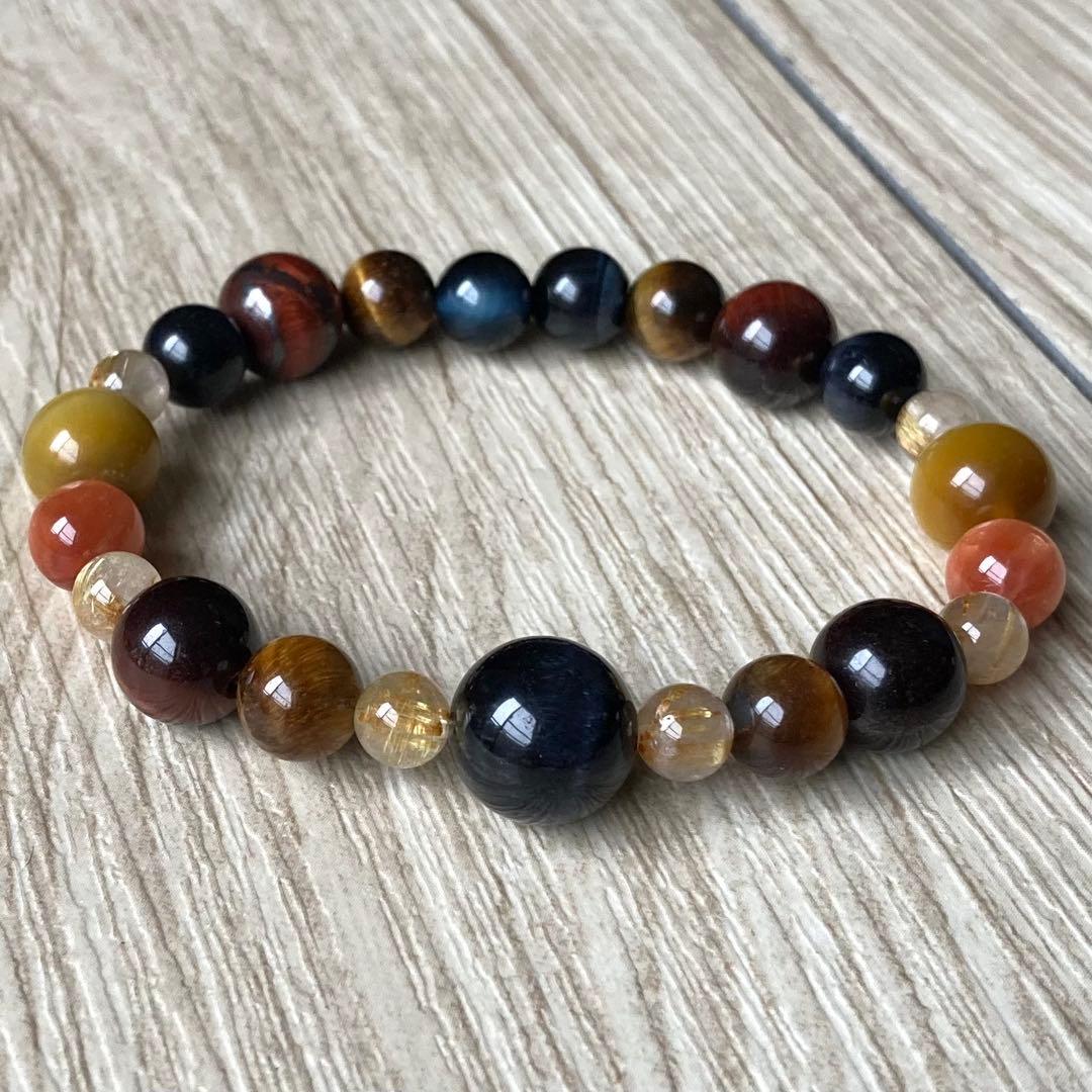 5色のトラに見守られ勝負に勝つ/5色タイガーアイ・他/パワーストーンブレスレット