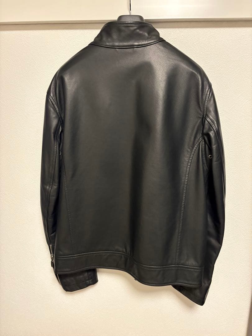 SILENCE サイレンス ゴートレザー シングルライダースジャケット 50 黒