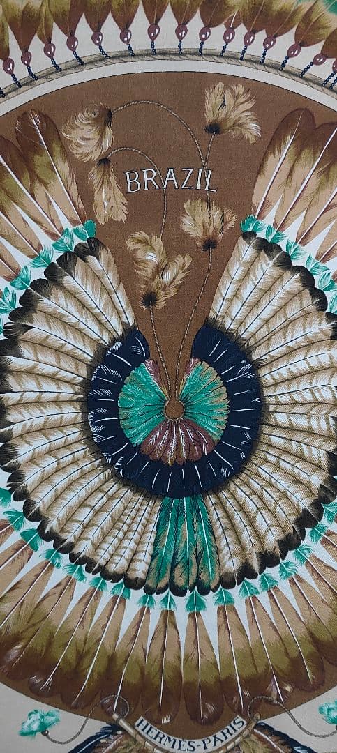 HERMES エルメス カレ BRAZIL ブラジル モチーフ シルクスカーフ