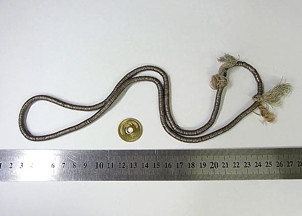 ★D1012★磨耗　OLD　ビルマ・チン族　真鍮　ネックレス　環ビーズパーツ