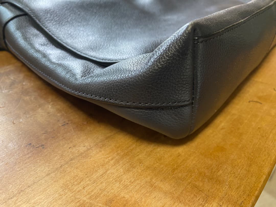 COACH ネイビー レザー メッセンジャーバッグ