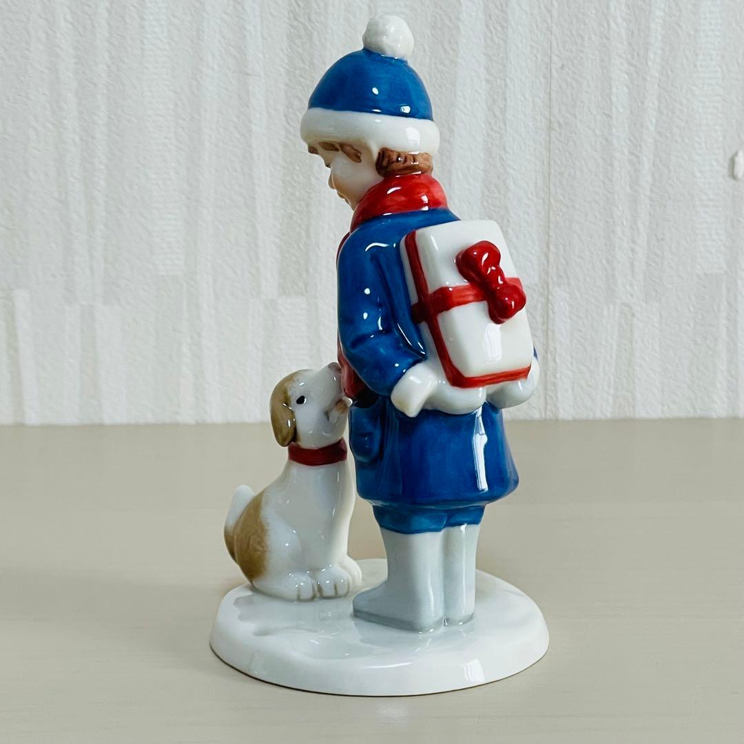 ロイヤルコペンハーゲン 2003年 フィギュリン 少年と犬 少女とそり ペア