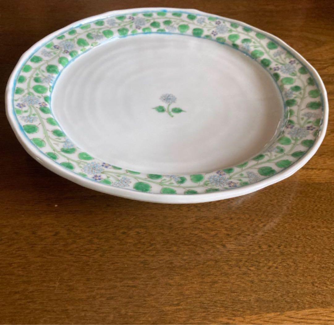 新品★藍水窯 大皿 山アジサイづくし