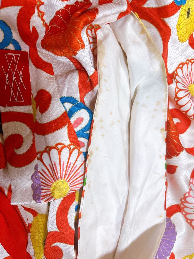 アンティーク総絞り♡七五三　3歳　女の子　フルセット　一式　赤系　レトロ着物