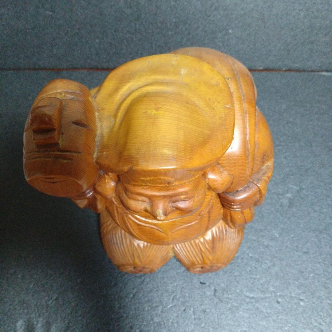 木製 大黒天　縁起物　商売繁盛　お祝い　開運　高さ約30cm　置物 七福神　幸運