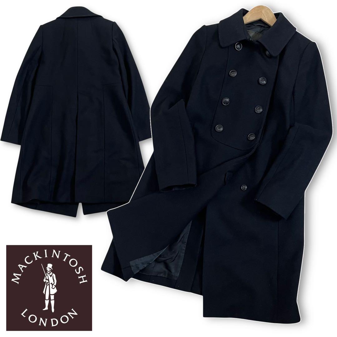 美品　マッキントッシュロンドン　ヨーク切り替えウールコート　ブラック