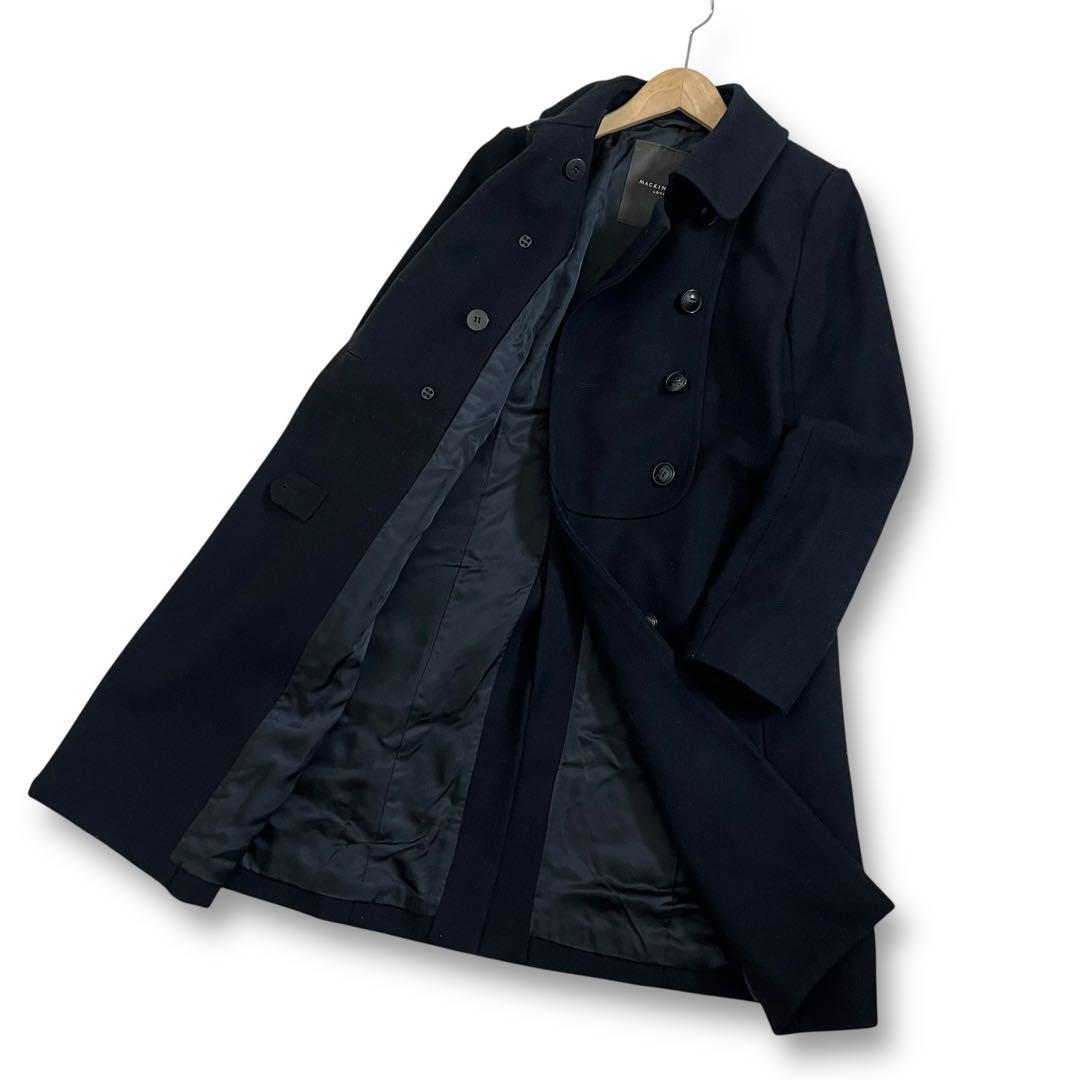 美品　マッキントッシュロンドン　ヨーク切り替えウールコート　ブラック