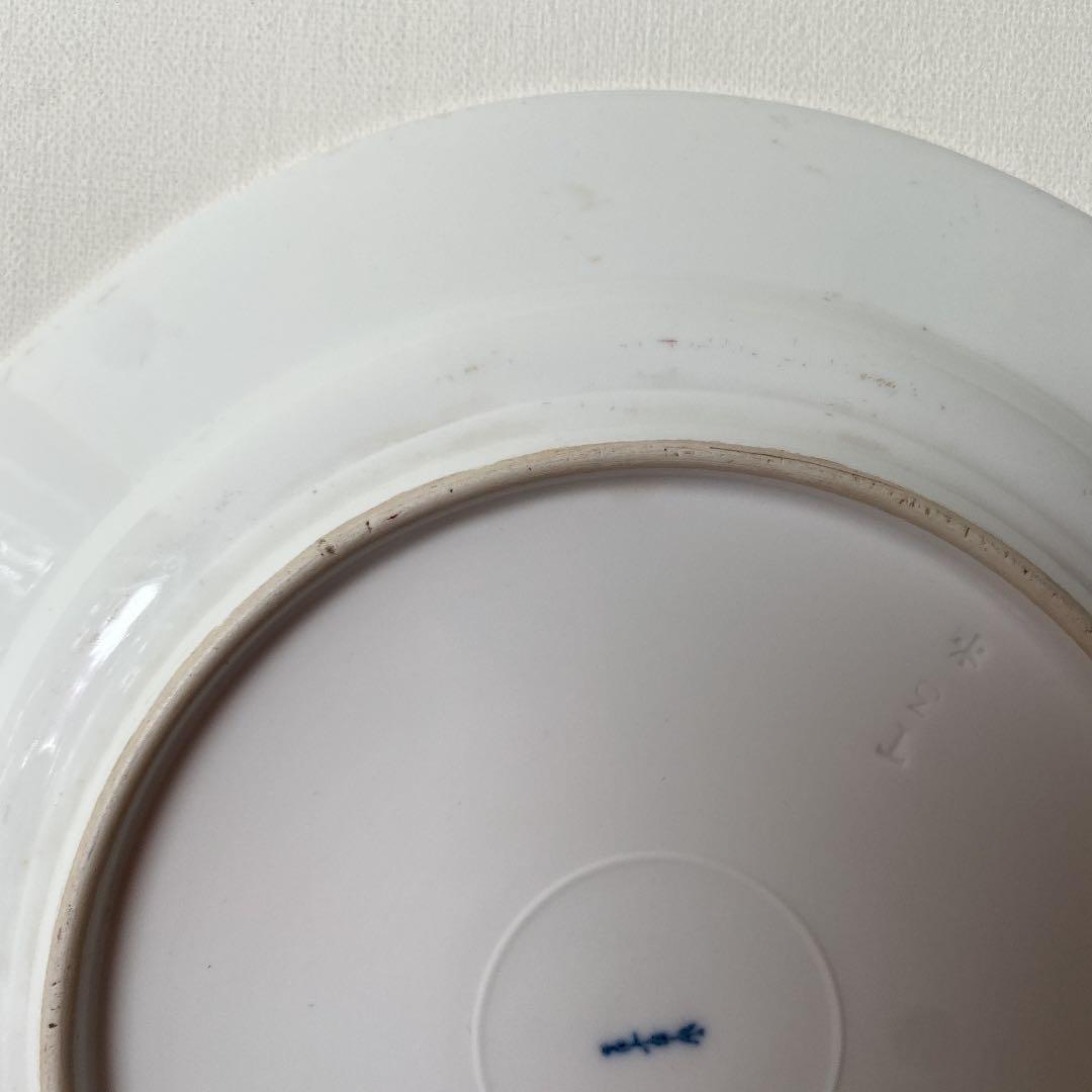 アンティーク高級食器　KPM 7種花　蝶々　赤皿