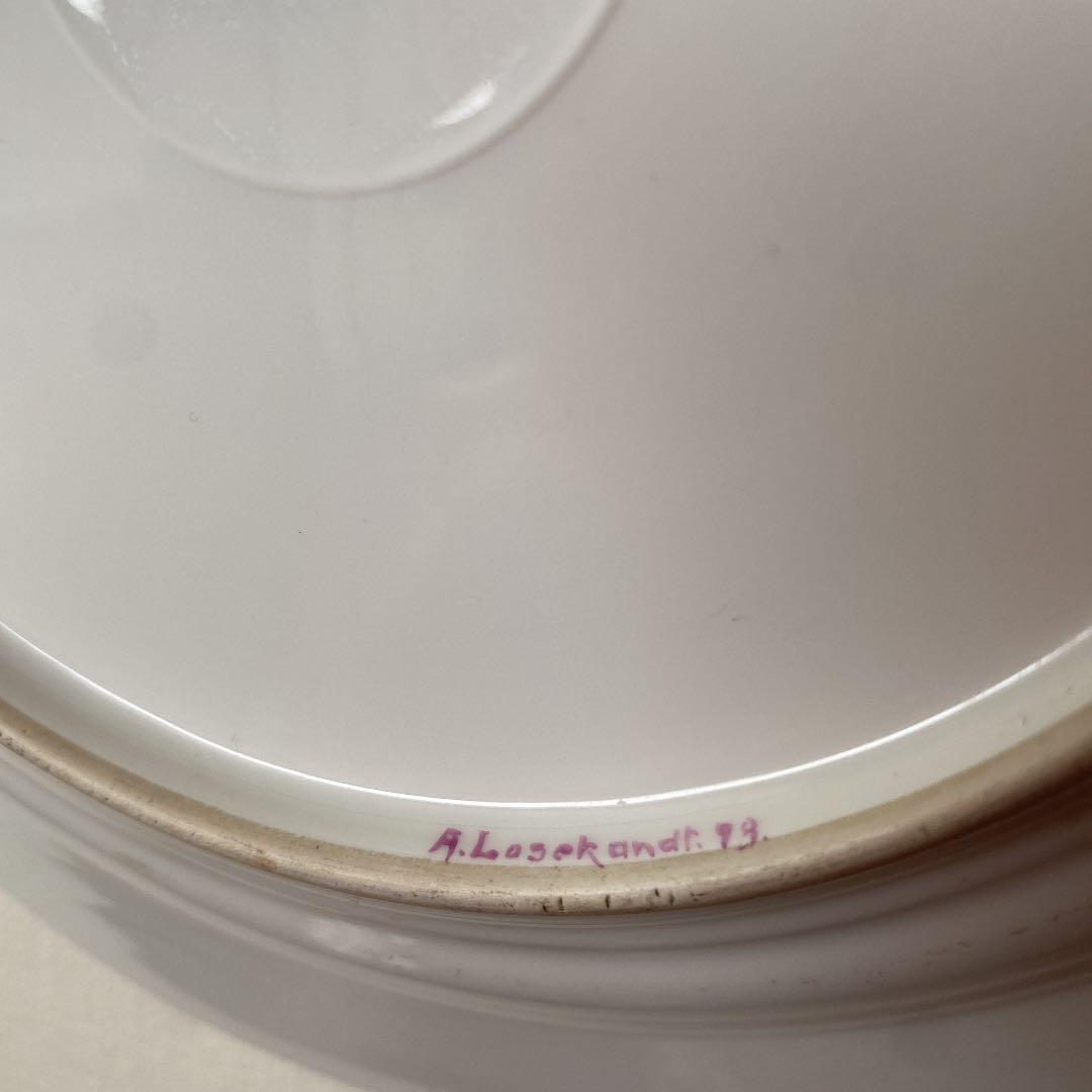 アンティーク高級食器　KPM 7種花　蝶々　赤皿