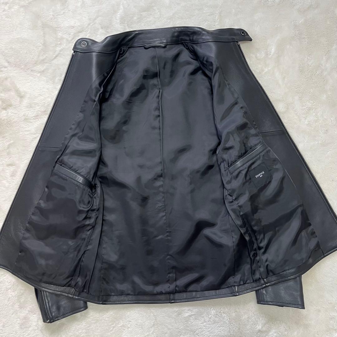 極美品✨エディフィス　ラムレザー　羊革　シングルライダース　M　黒　ダブルジップ