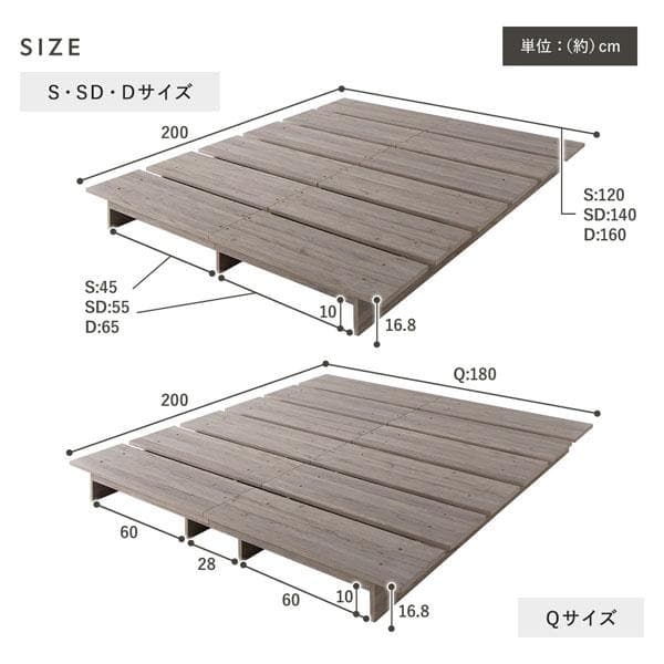 ローベッド シングル 幅120cmベッドフレームのみ ナチュラル ステージベッド
