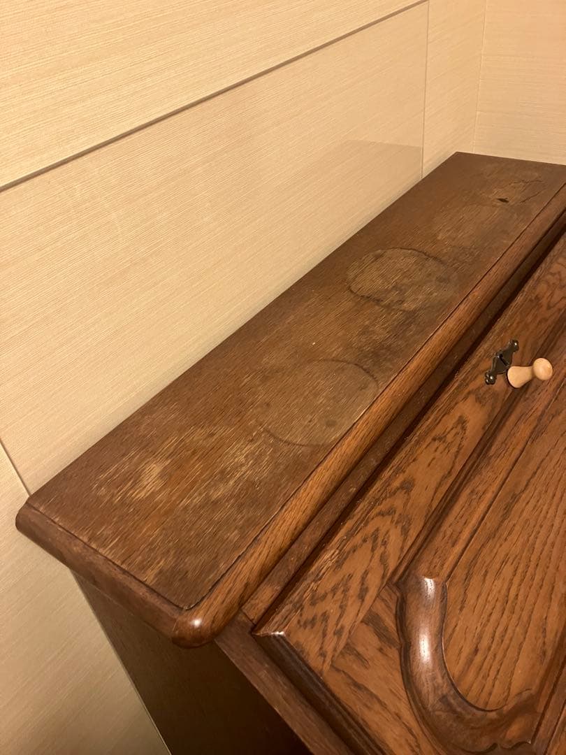 アンティーク　ベルギー製　ライティングデスク　　木製　鍵付き　収納力　大