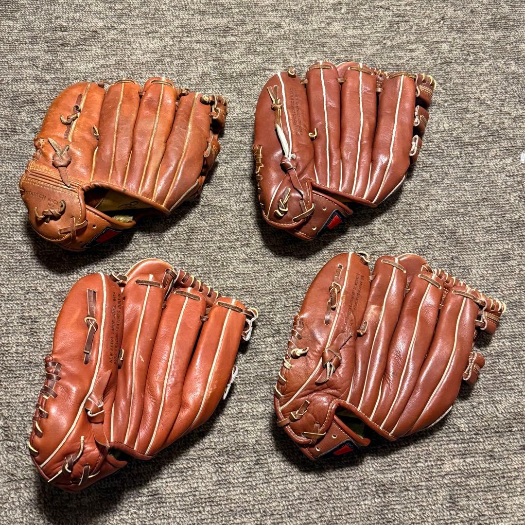 Mizuno ブラウンレザーグローブ 4点