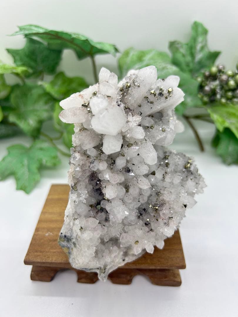 天然石水晶とパイライト共生原石　No.658