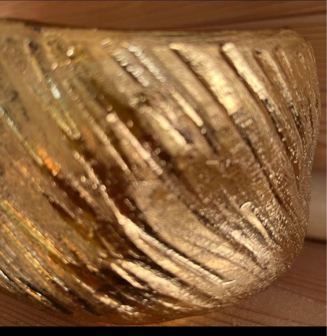 金彩茶碗　陶灼窯　梶原　修　造　金彩捻　茶碗