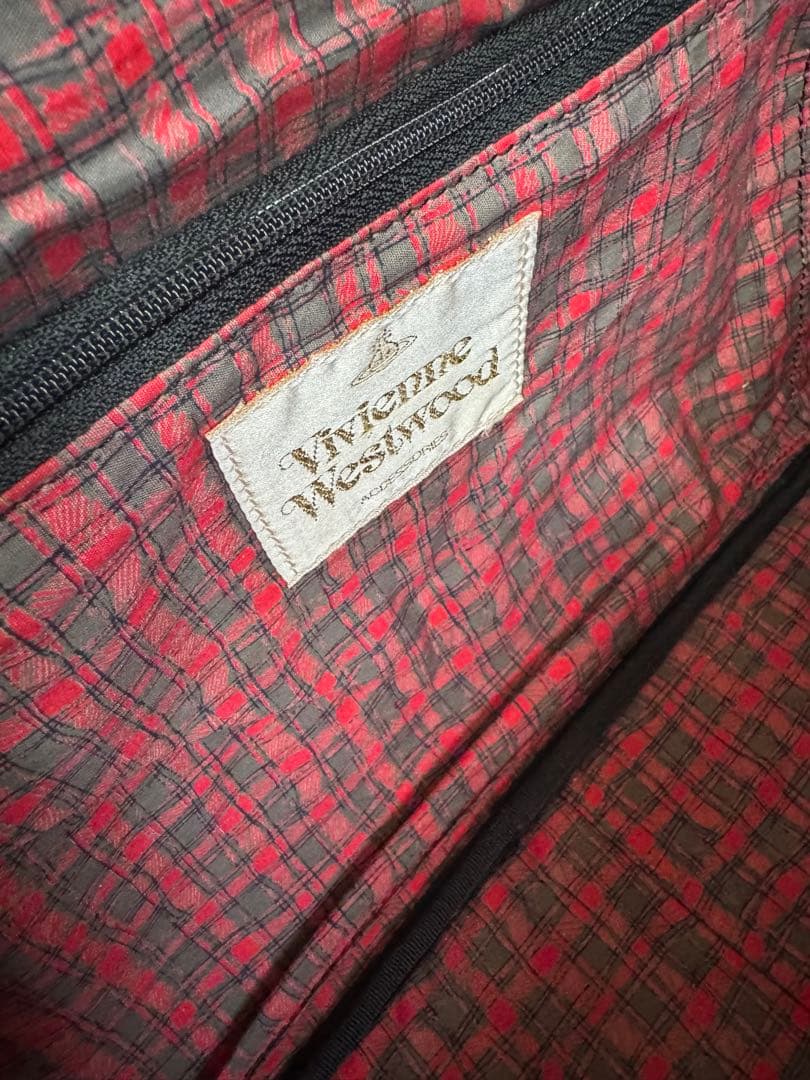 Vivienne Westwood ボストンバッグ ウールレッドチェック バッグ