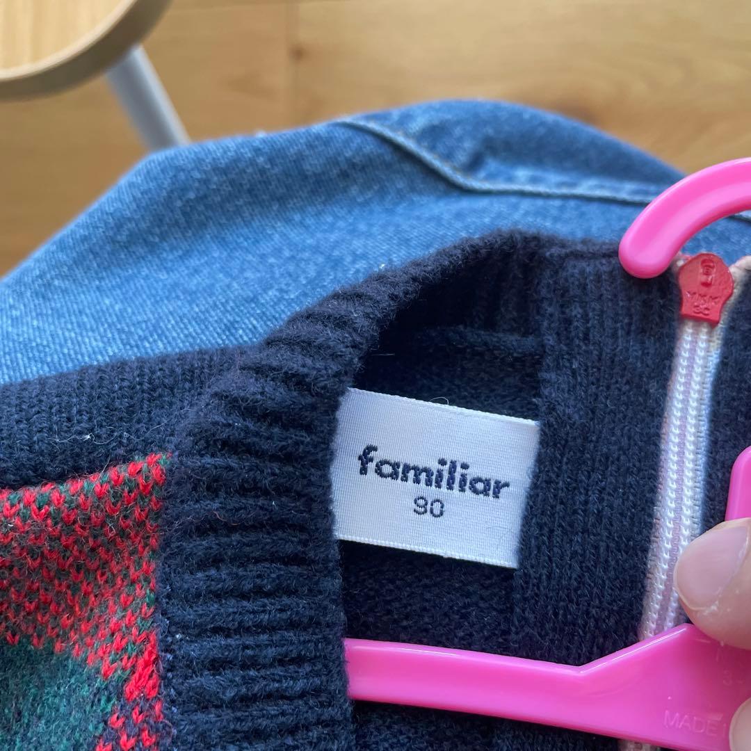 familiar チェック柄 ワンピース 90