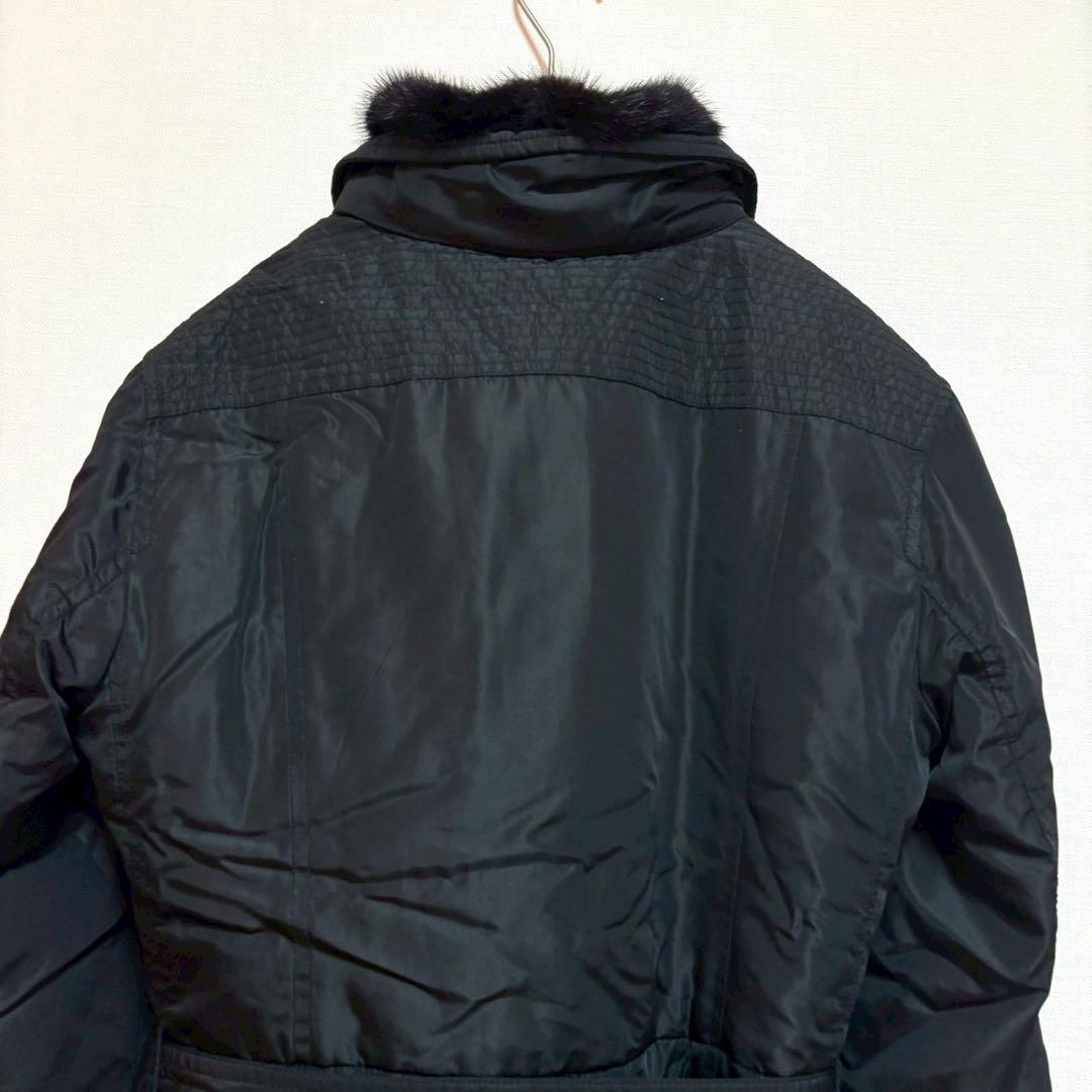 GIANFRANCO FERRE ベルト付きコート 黒 ブラック 42 アウター