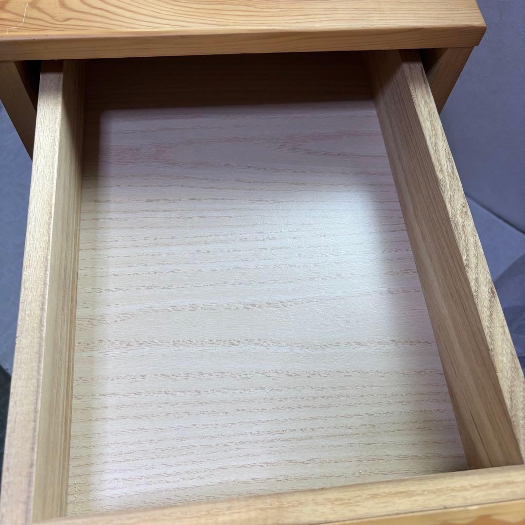 【廃盤】無印良品　パイン材　キャビネット　サイドチェスト　収納　キャスター付き