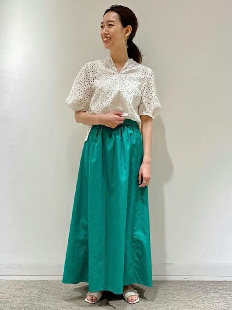 【新品未使用】Ballsey　コットンカットワークレースパフスリーブブラウス