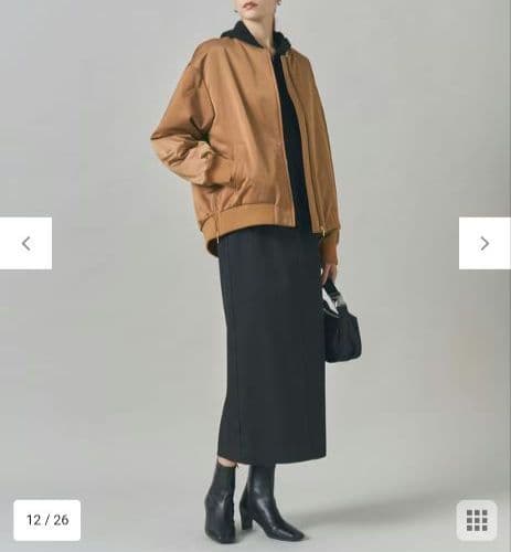 icb 今期【洗える】 マットサテン MA-1ブルゾン