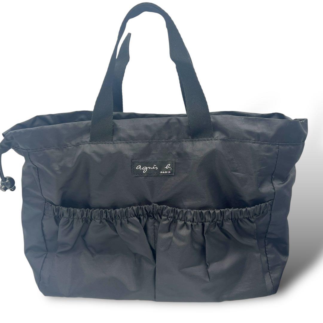 美品 アニエスベー マザーズバッグ トートバッグ 2WAY ブラック 383