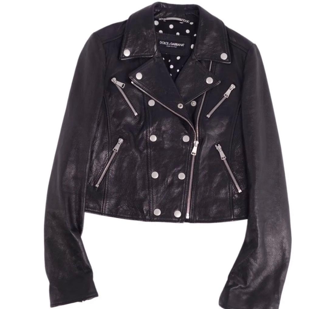 Dolce & Gabbana ダブルライダースジャケット 38 ゴートレザー