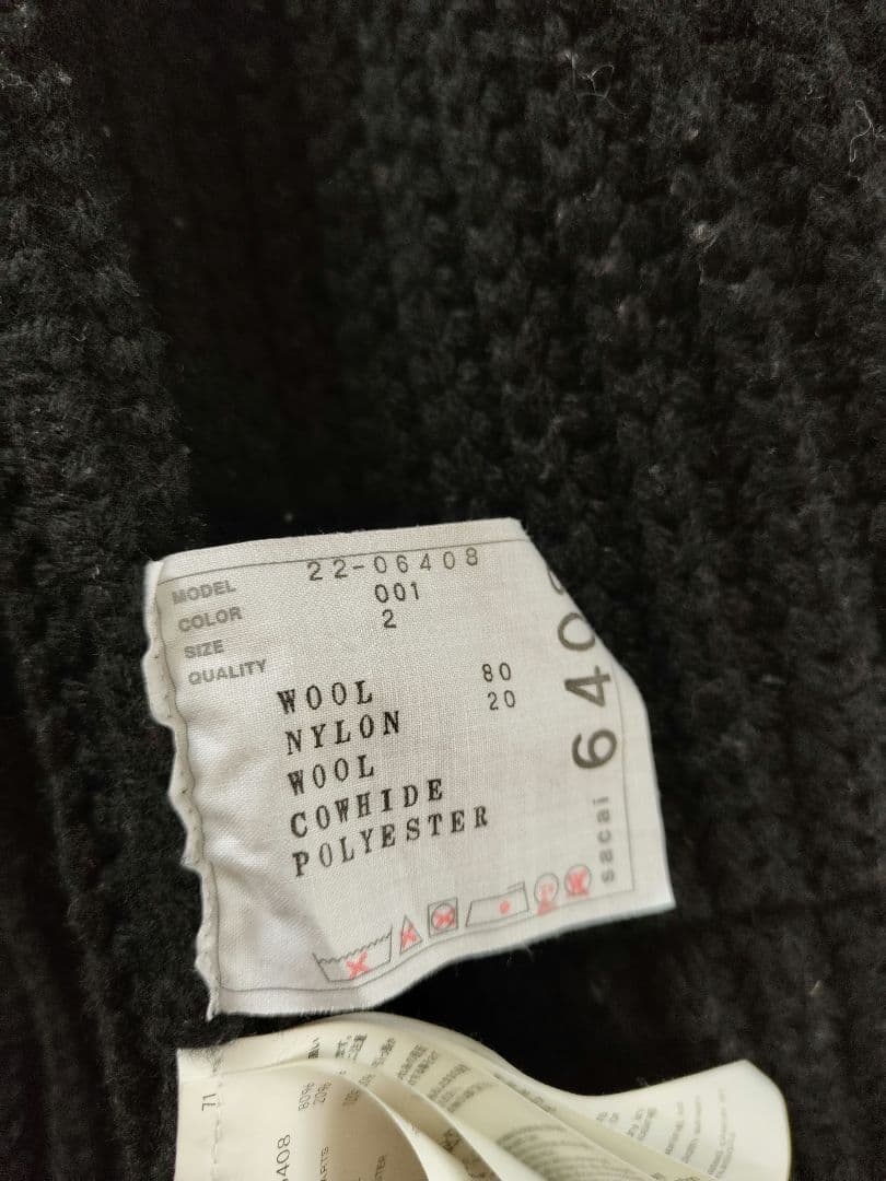 2022awニット変形デザインコートサイズ2　 ブラック