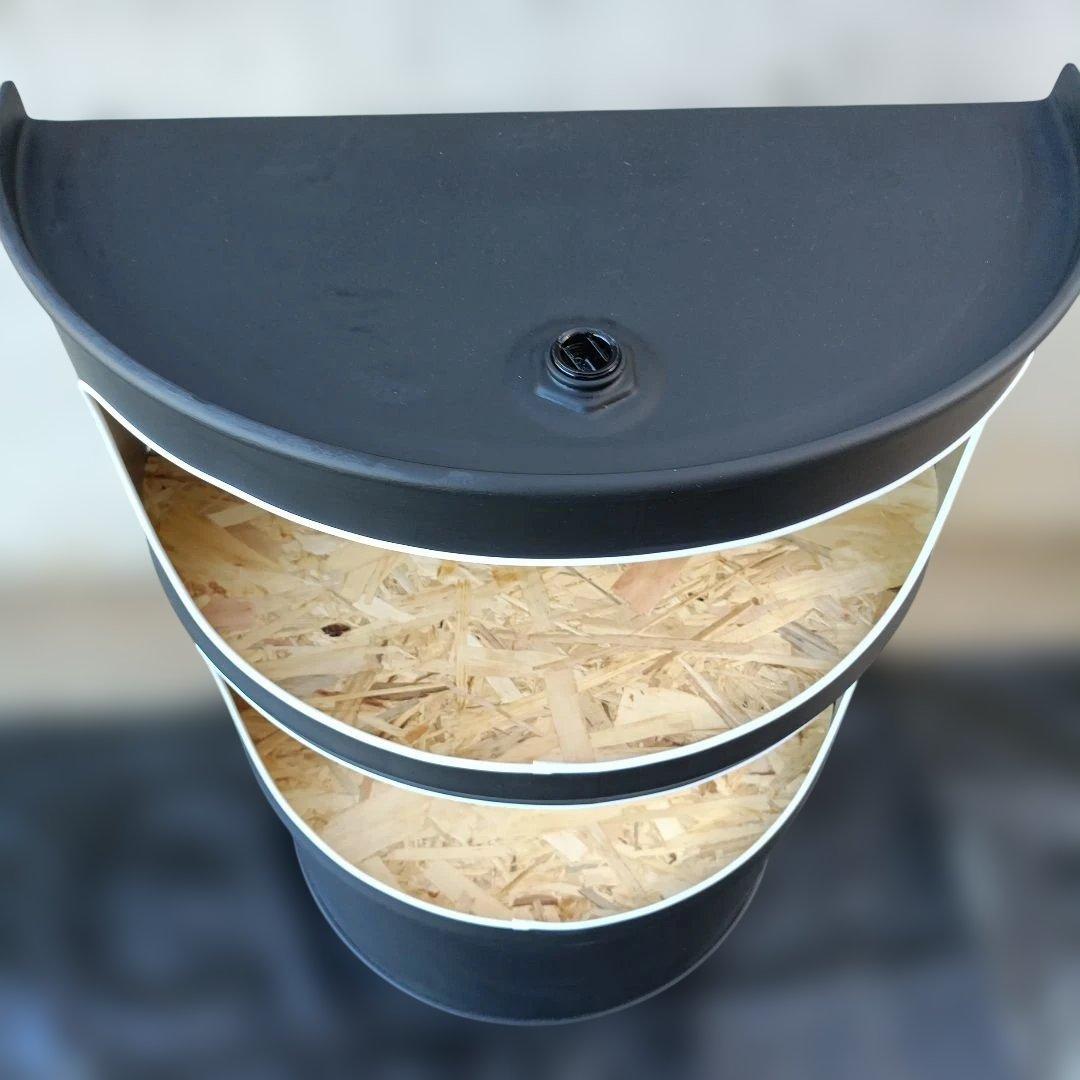 200Lドラム缶remakeBOX２段❕️マッドブラック‼️