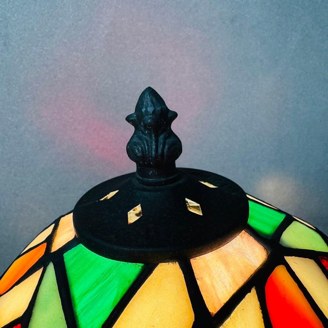 D68アンティーク品✨ステンドグラスランプ スタンドライト おしゃれインテリア