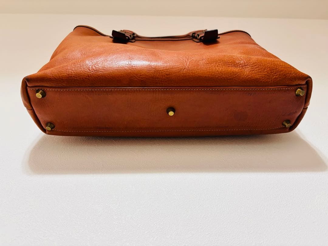 【日本製】万双 シモーネBOXトートバッグ キャメル