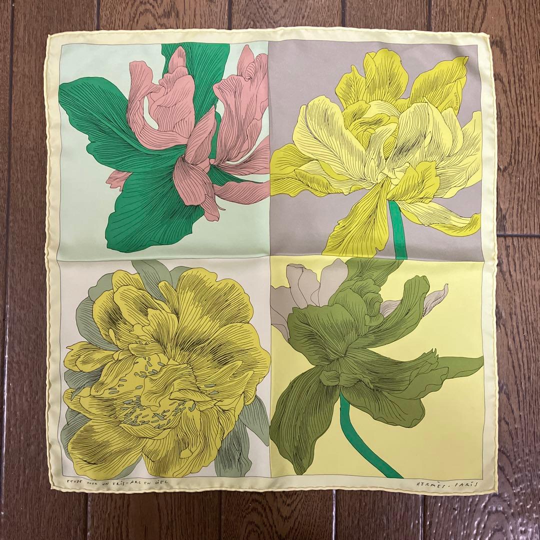 エルメス　プチスカーフ　ガヴロッシュ　レア柄❣️「イリスのエチュード」