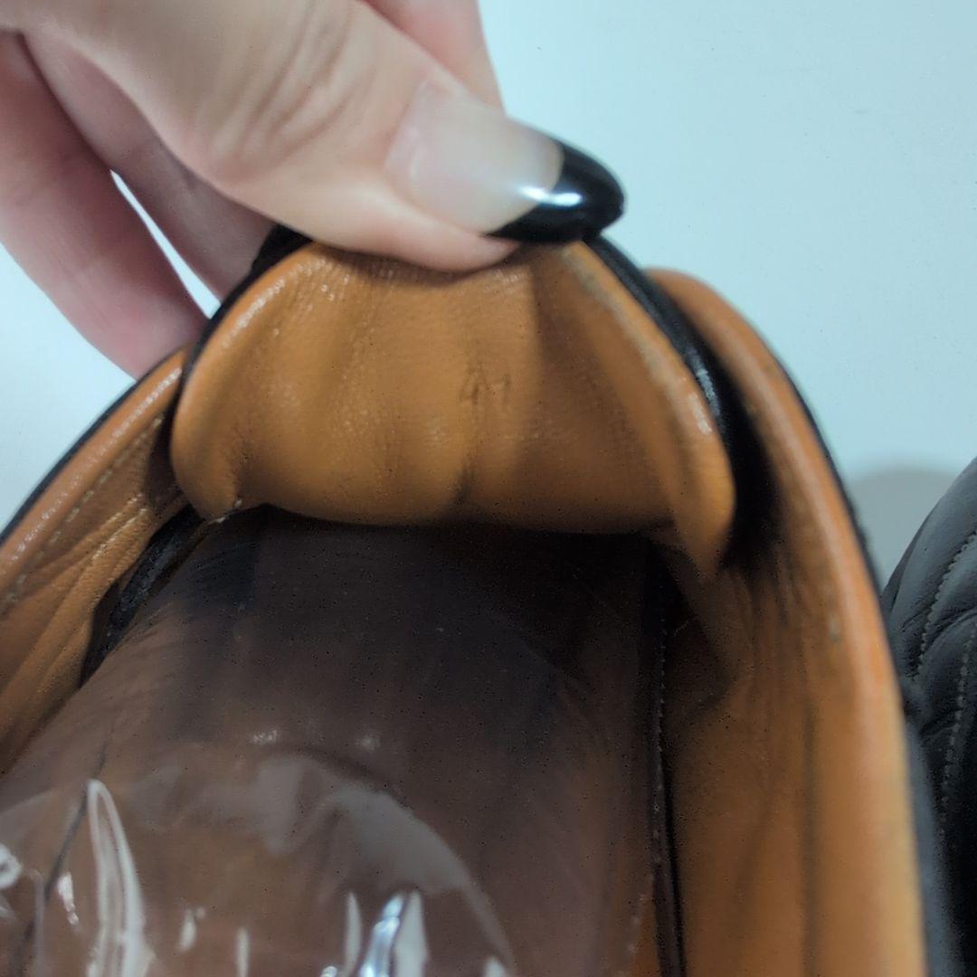 きみこも HERMES エルメス ブラックレザースニーカー