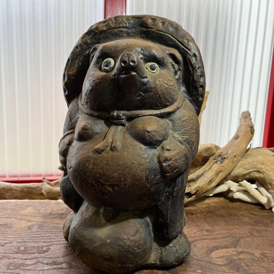 鉄製／たぬき／置物／アンティーク／ヴィンテージ／希少