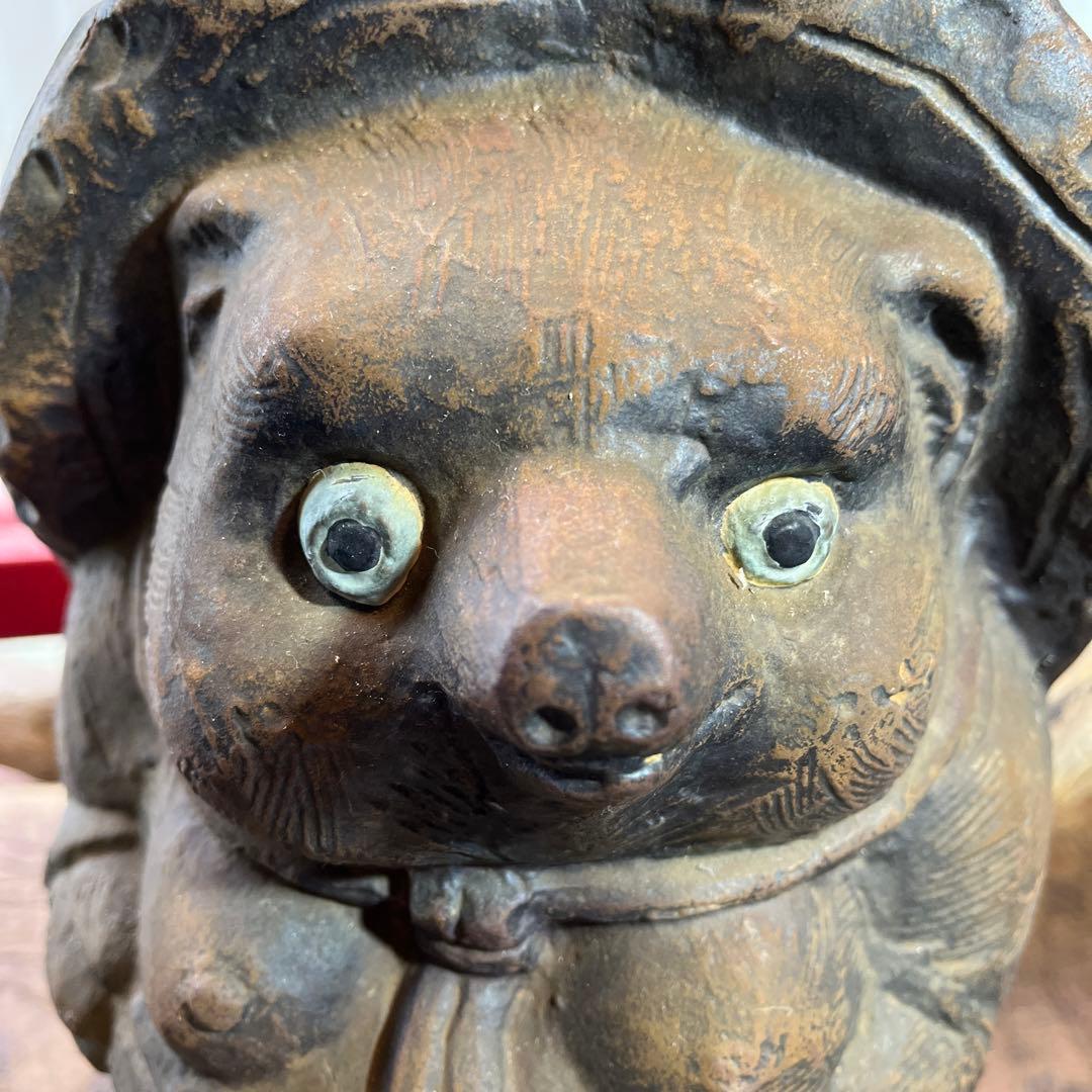 鉄製／たぬき／置物／アンティーク／ヴィンテージ／希少