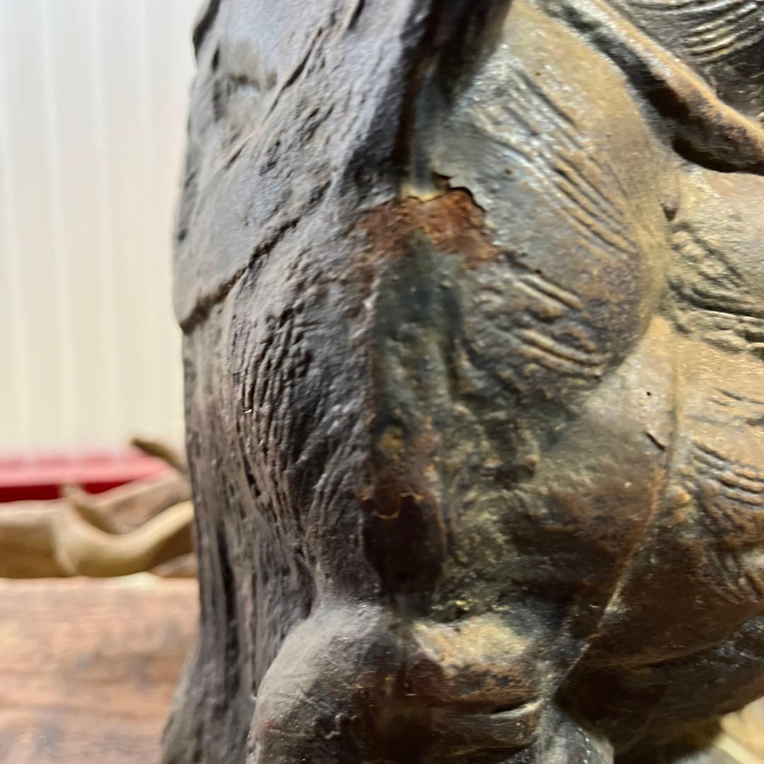 鉄製／たぬき／置物／アンティーク／ヴィンテージ／希少