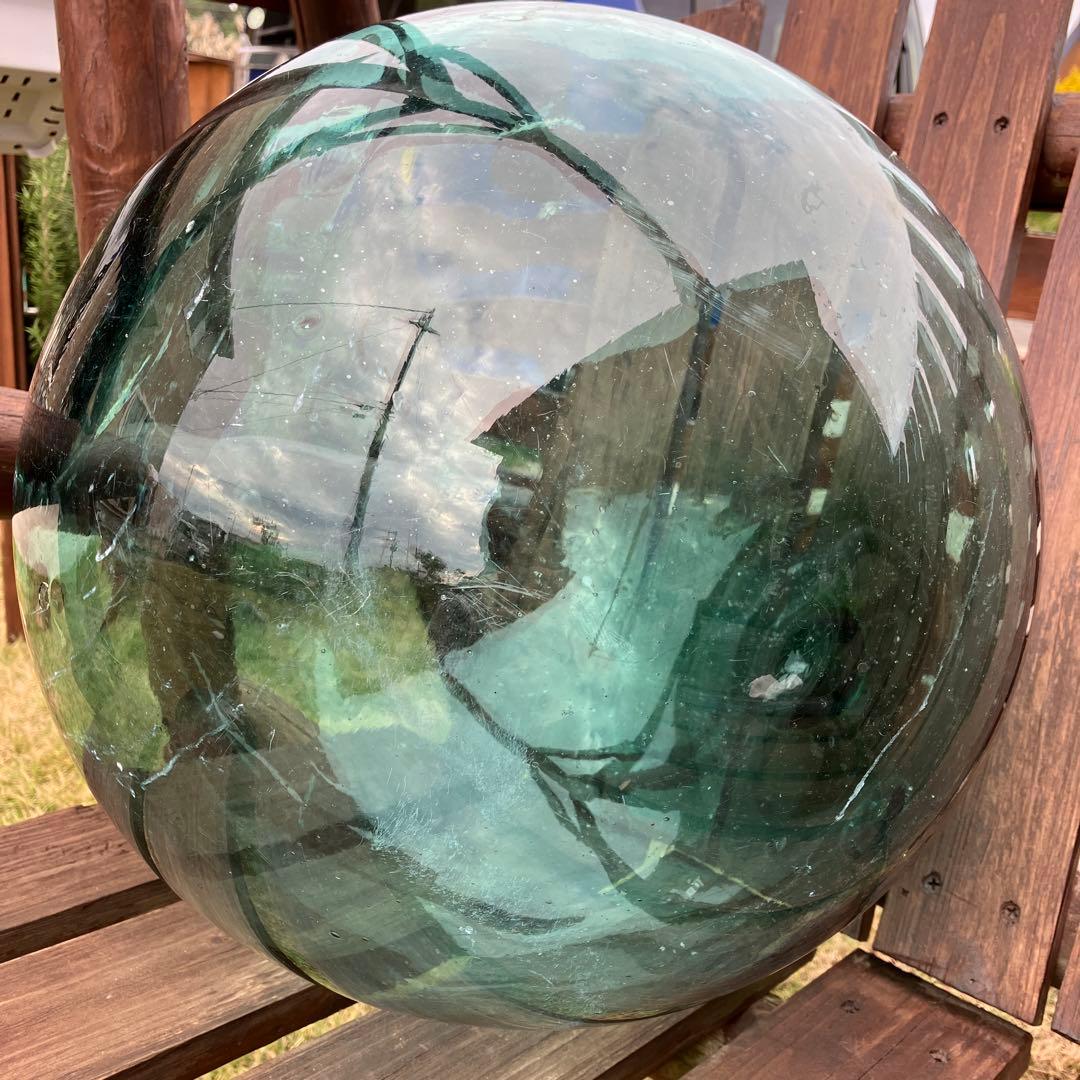 【仙の刻印あり】高さ約35cm 円周約113cm ガラス玉　浮き玉