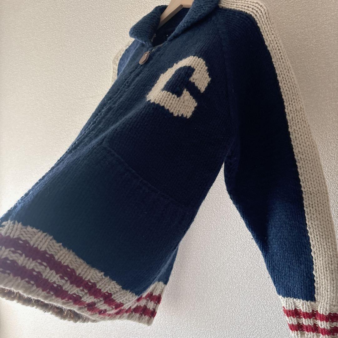 CHAPS ラルフローレン カウチンニット　ウール100% ネイビー　M