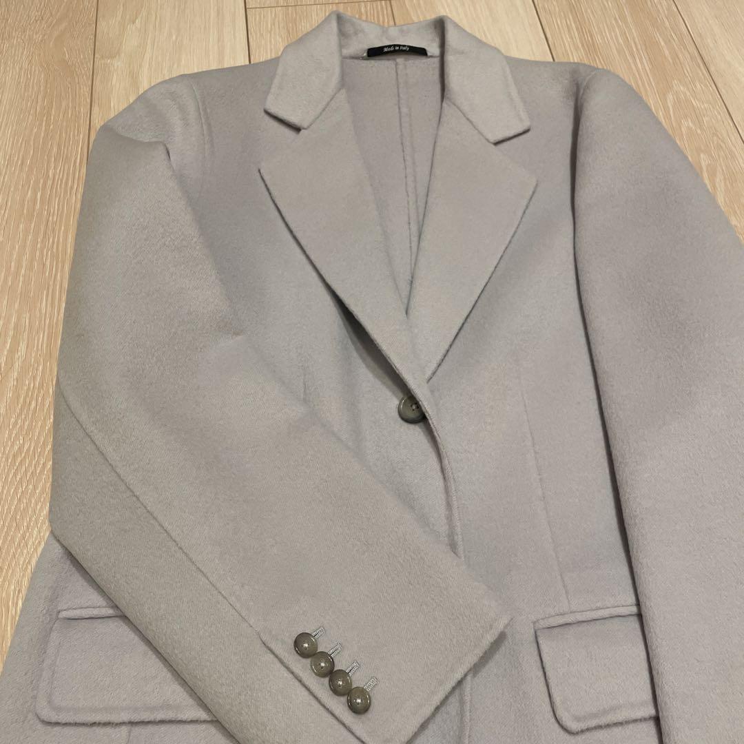 新品同様Maison Margiela アイスグレー アンゴラ混ロングコート