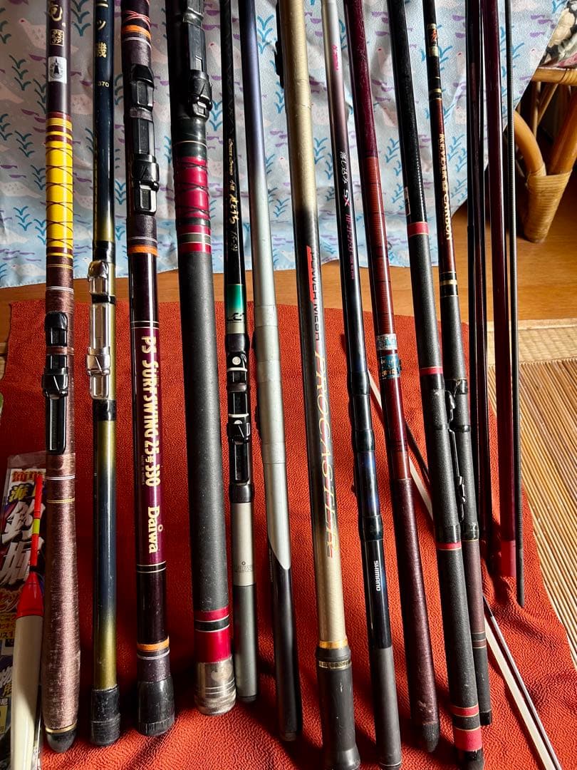 複数本(11本)チヌ竿他/浮/リール2点 ダイワ / シマノ等1式《現状渡し》