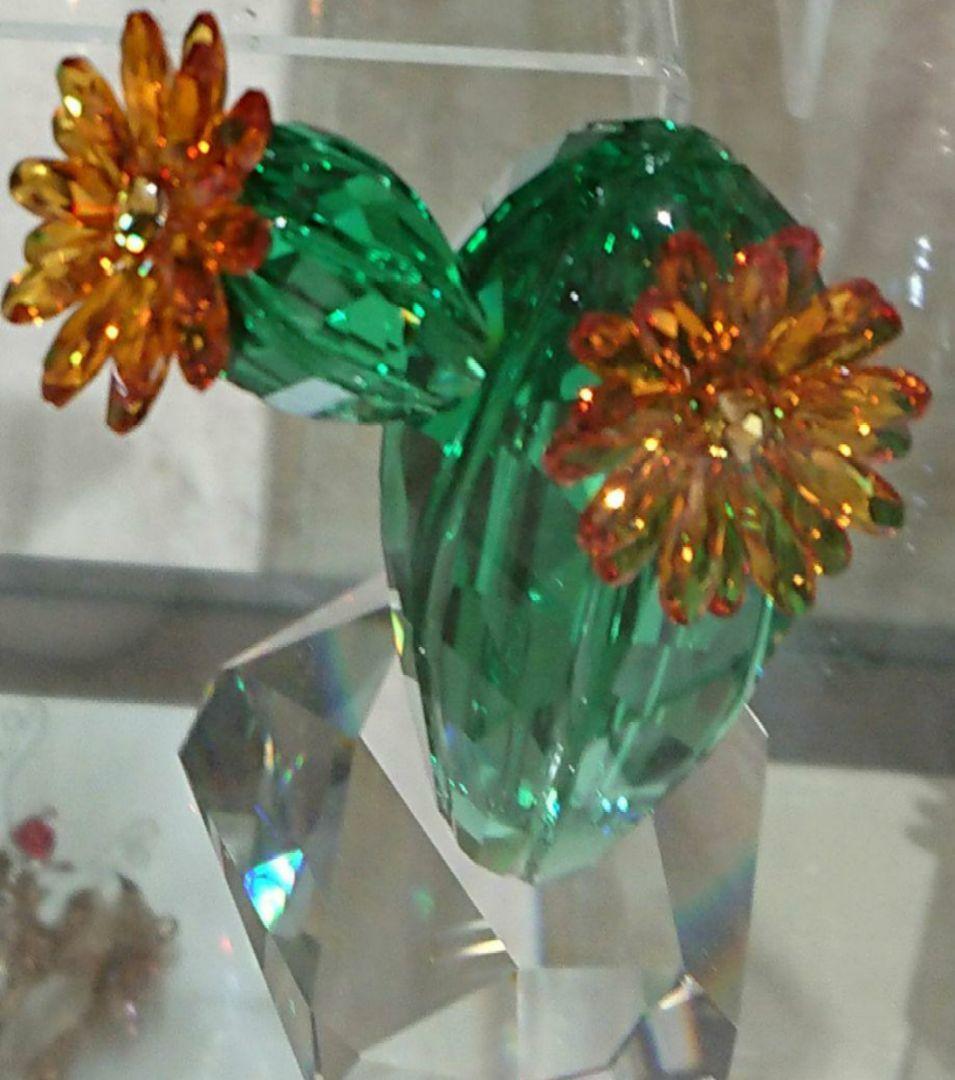 スワロフスキー サボテン クリスタルフラワーズ ゴールデンイエロー 置物