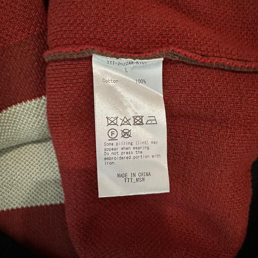 TTT_MSW 22aw Border Knit Cardigan Lサイズ