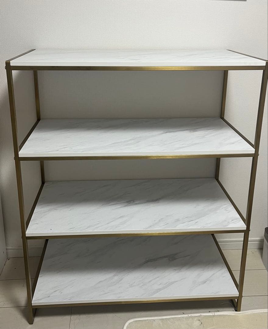 LOWYA オープンラック　大理石柄ラック　4段タイプ　幅90cm