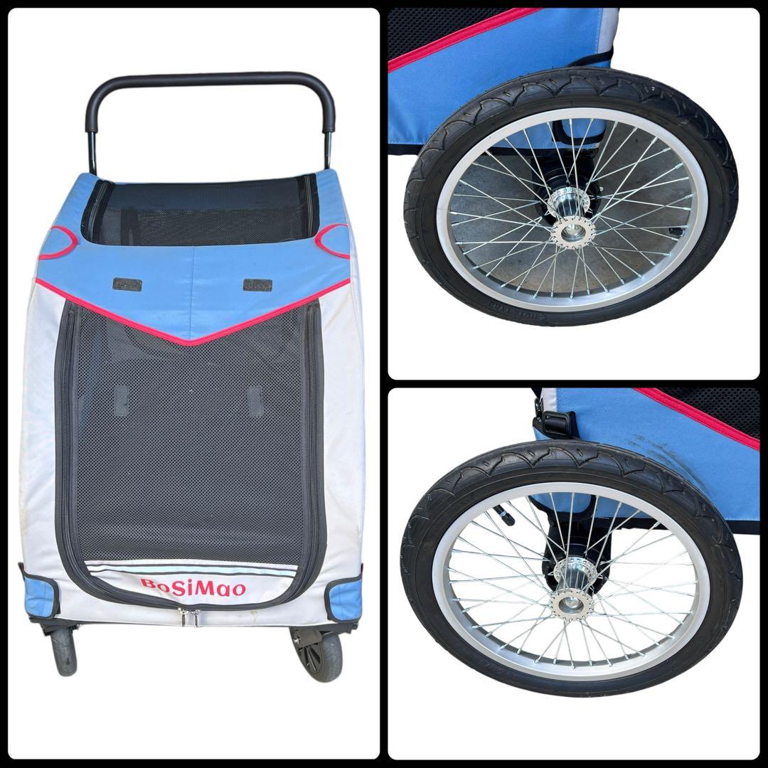 【破格・専用空気入れ付き】大型ドッグカート　ペットバギー　大型犬　多頭　折り畳み