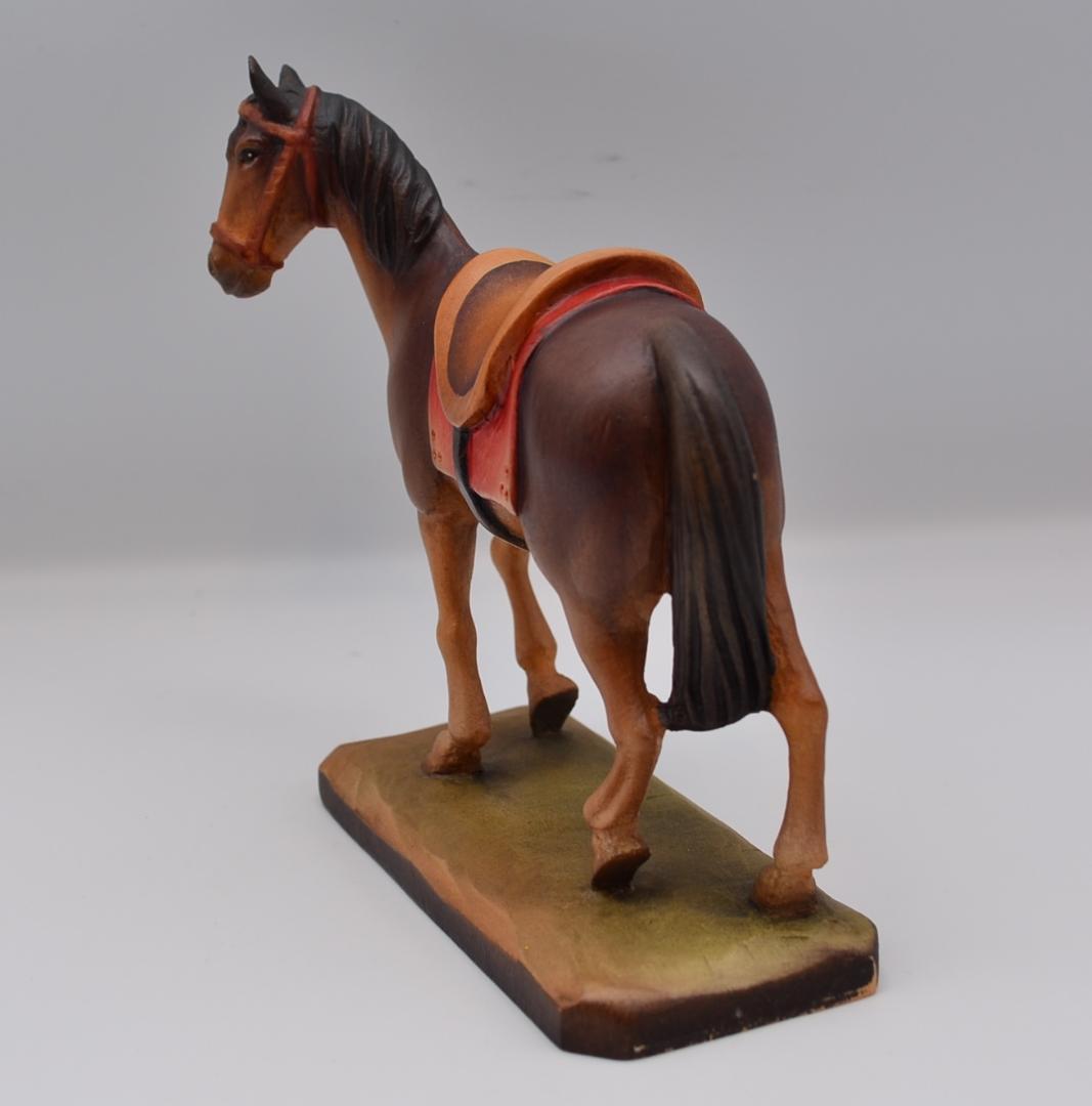 鞍を乗せた馬　アンリ　ANRI　イタリア　木彫り人形　高さ12ｃｍ　ご成約済み