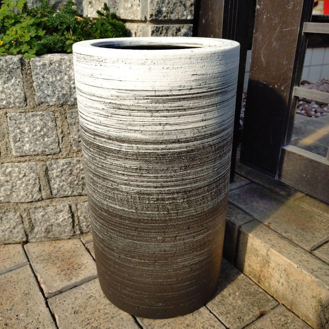 信楽焼　傘立て　刷毛目傘立