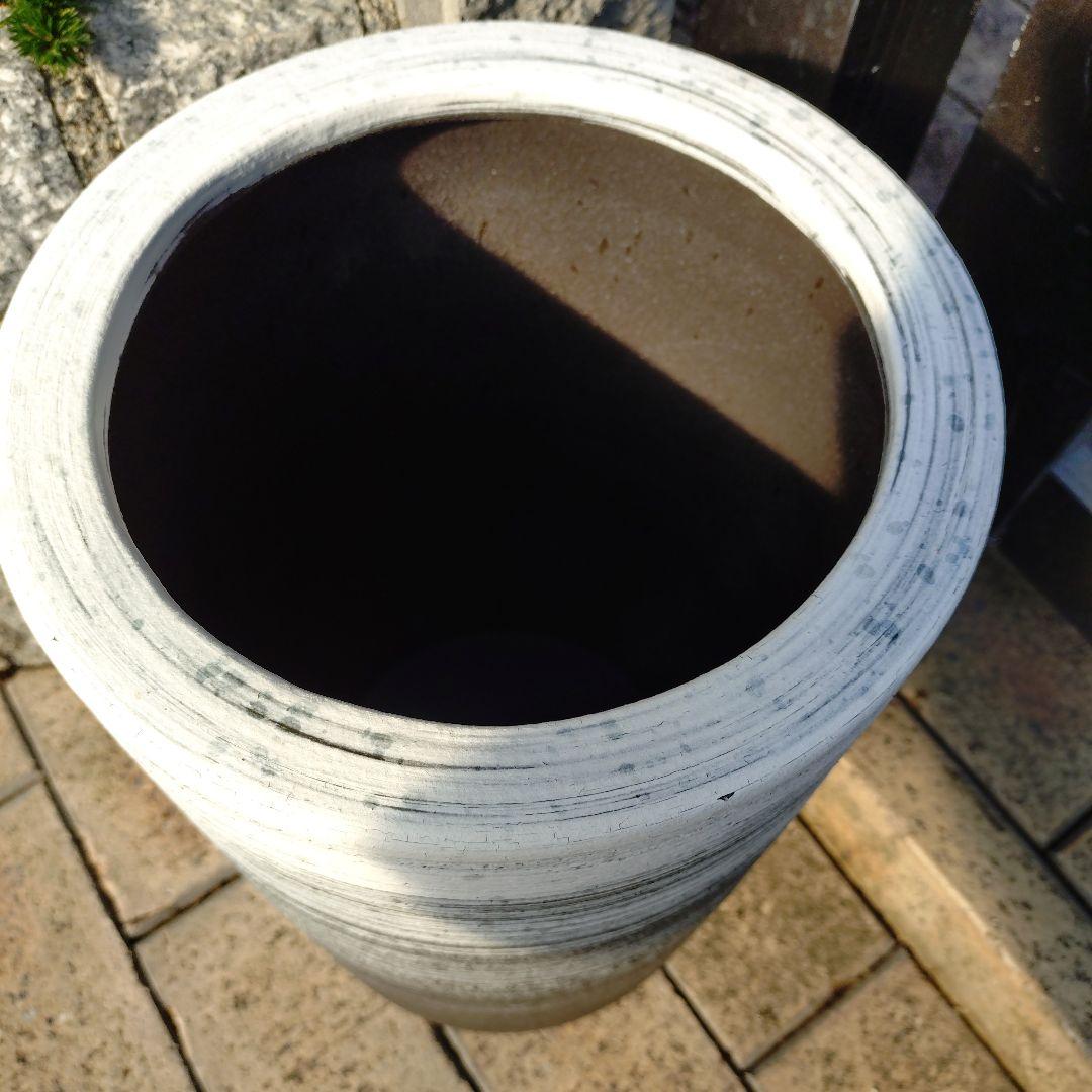 信楽焼　傘立て　刷毛目傘立