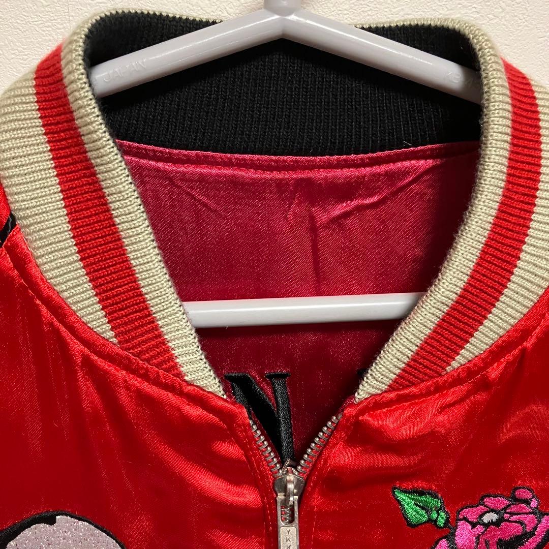 ドゥニームDENIME SHINS期 スカジャン 髑髏 刺繍サテン42