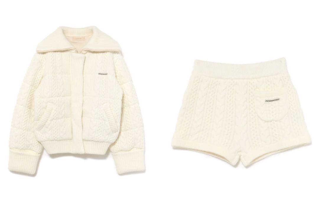 2点セットMary quilting knit jacket pants