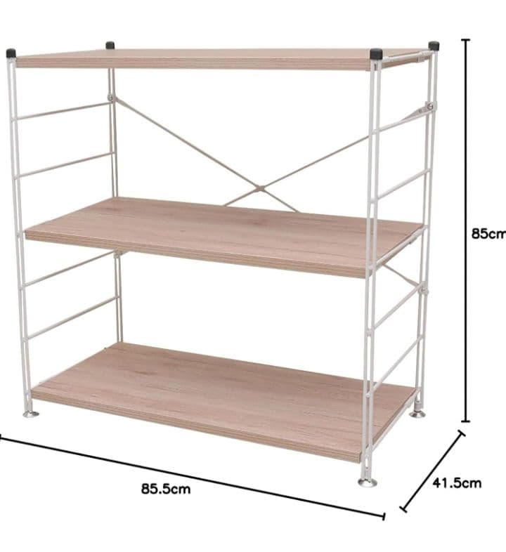 H　山善　ウッドシェルフ　3段　アンティークアイボリー　YK